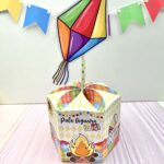 Caixa sextavada grande Junino