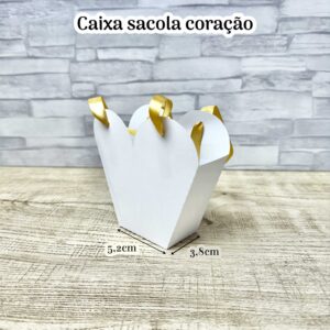 Molde caixa sacola coração