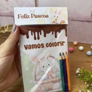 Livrinho de colorir + lapela Páscoa 2025