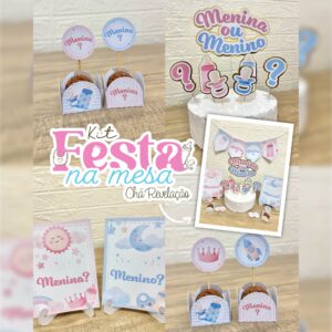 Kit festa na mesa - Chá Revelação